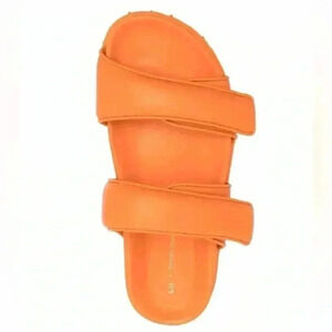 GIA X Pernille Teisbaek Shoe Size 39 Orange‎ Leather Velcro Double Strap Sandals